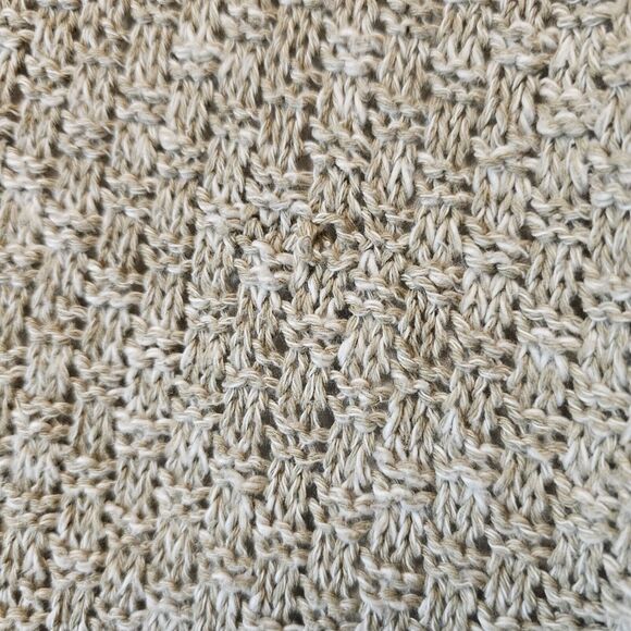 Zara W/B Collection Womens Layered Top Tan Knit Sweater Over Cream Medium *flaw* - Picture 9 of 9